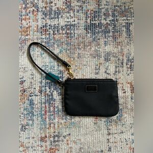 Coach Small Black Nylon Wristlet W/ Leather Strap